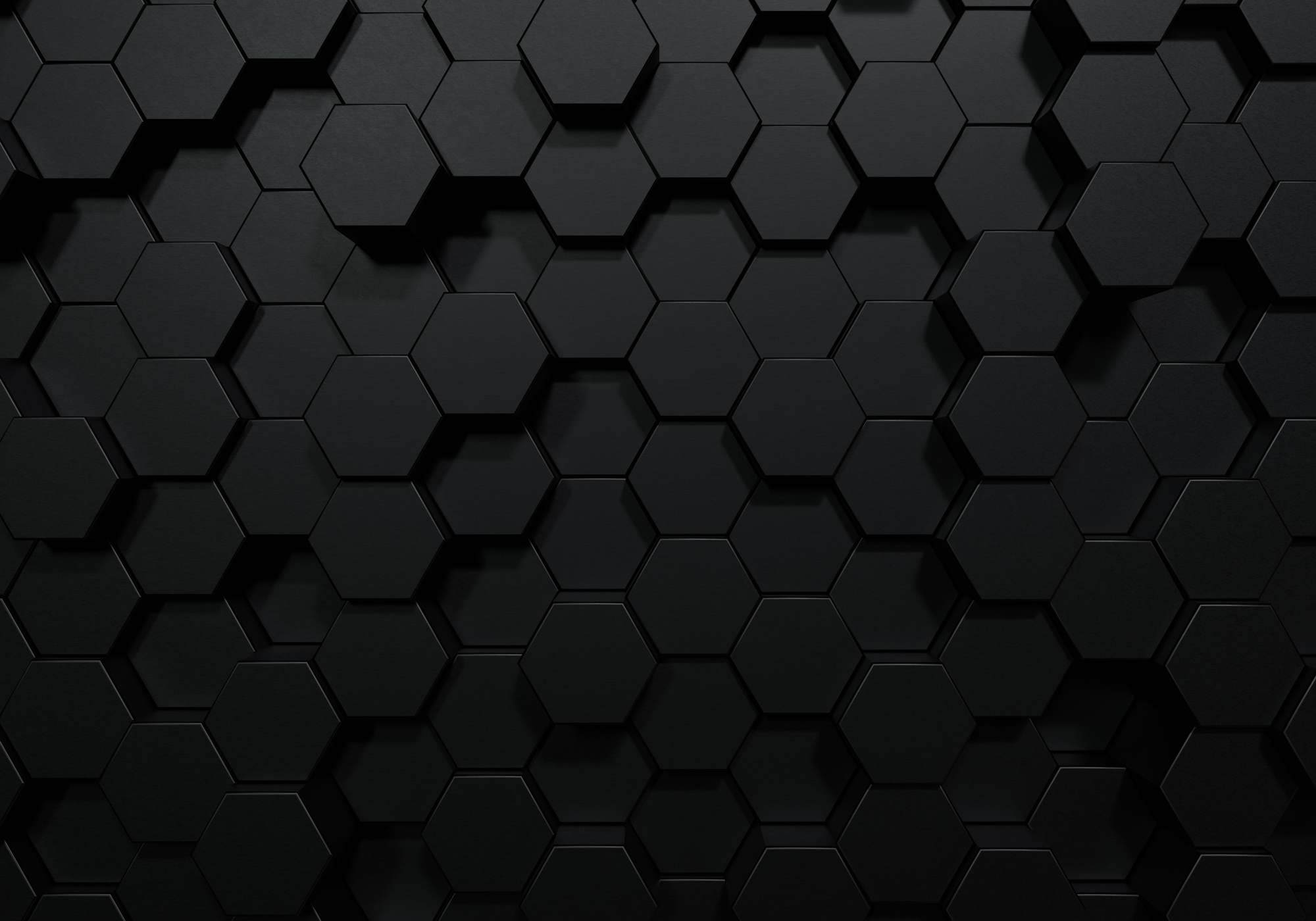 Black Hexagon Honeycomb Shapes Matte